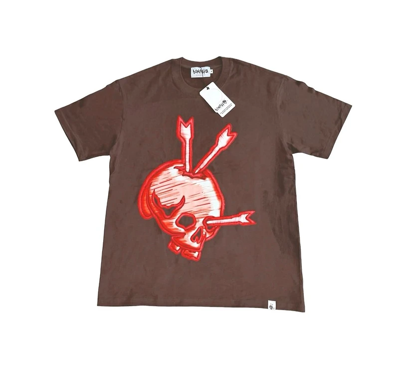 Benditto Skull Patch T-shirt (Brown)