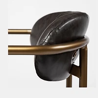 Parker Brown Faux Leather Seat Gold Metal Counter Stool