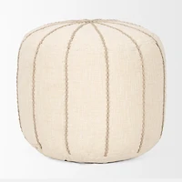 Sachi Beige w/ Stitching Pouf