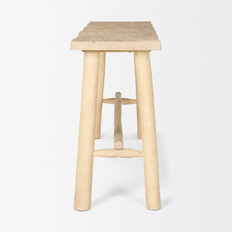 Sekou Light Brown Wooden Craftsman Console Table