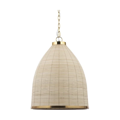 Saliha Cane w/ Brass Metal Pendant Light