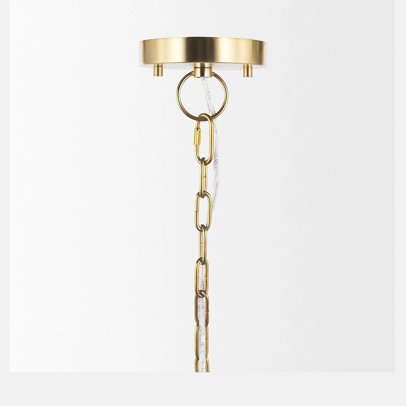 Saliha Cane w/ Brass Metal Pendant Light