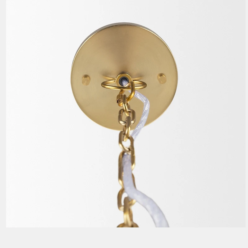 Saliha Cane w/ Brass Metal Pendant Light