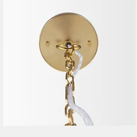 Saliha Cane w/ Brass Metal Pendant Light