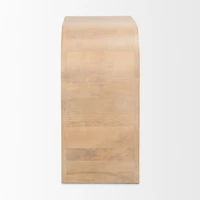 Sorina Reverse Fluted Light Brown Wood Accent Cabinet