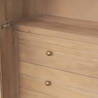 Suri Light Brown Wood W/Glass Doors Arched Curio Cabinet