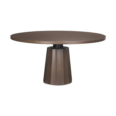 Swanson 60" Light Brown Wood Round Pedestal Dining Table