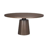 Swanson 60" Light Brown Wood Round Pedestal Dining Table