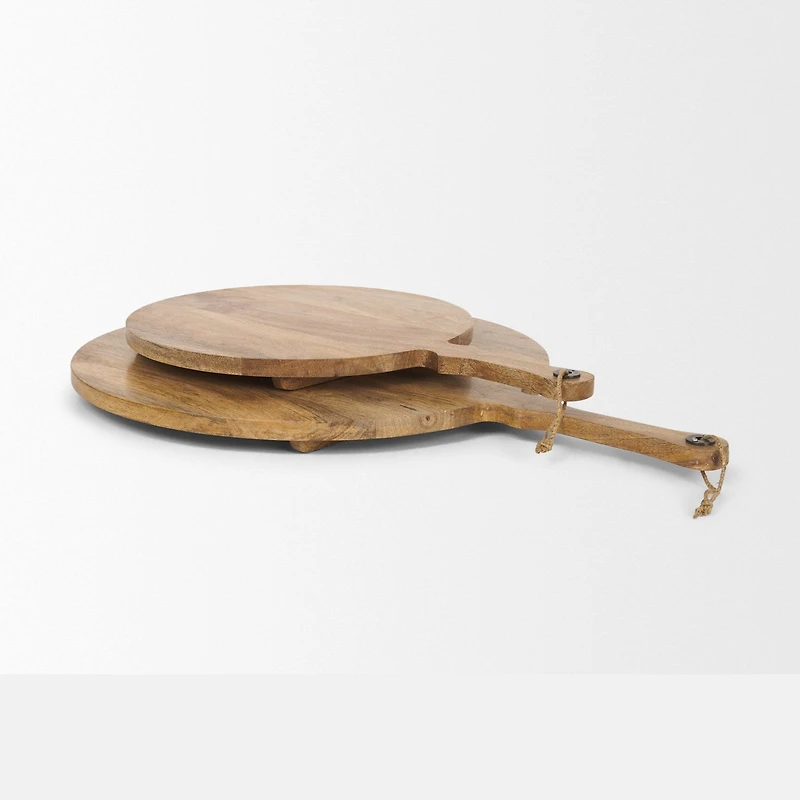 Karana Natural Solid Wood Round Serving Boards