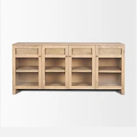 Suri Light Brown Wood w/ Glass Doors Sideboard