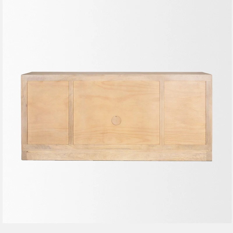 Suri Light Brown Wood w/ Glass Doors Sideboard