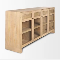 Suri Light Brown Wood w/ Glass Doors Sideboard