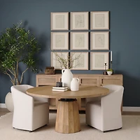 Suri Light Brown Wood w/ Glass Doors Sideboard