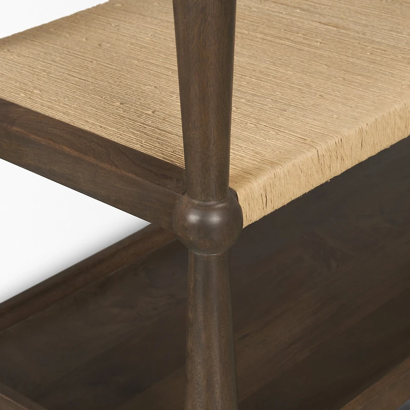 Bondi Wood w/ Paper Rope Shelf Console Table