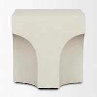 Bunda Square Sculptural Stone Finish Accent Table