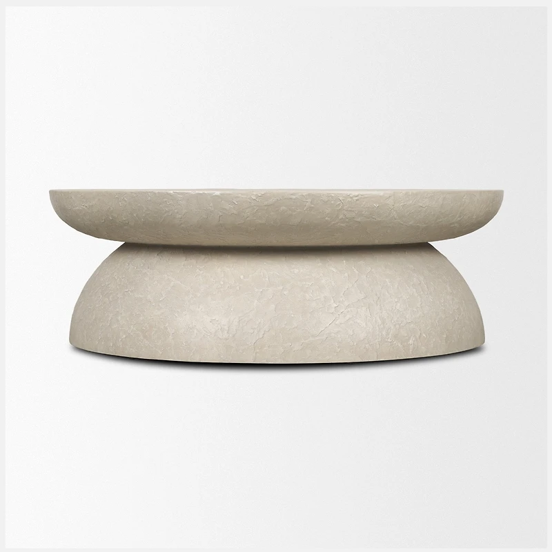Mesa 48" Round Stone Finish Coffee Table