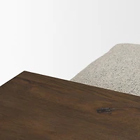 Trayden Gray Fabric w/ Brown Slider Top Coffee Table