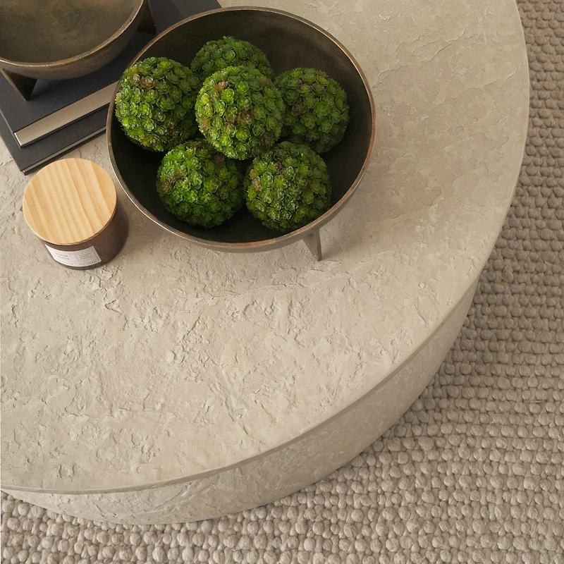 Mesa 48" Round Stone Finish Coffee Table