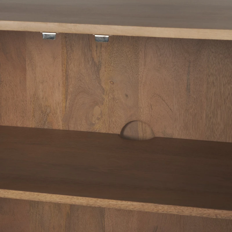Phil Light Brown Wood 2 Door 3 Shelves Open Shelving Unit