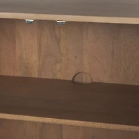 Phil Light Brown Wood 2 Door 3 Shelves Open Shelving Unit