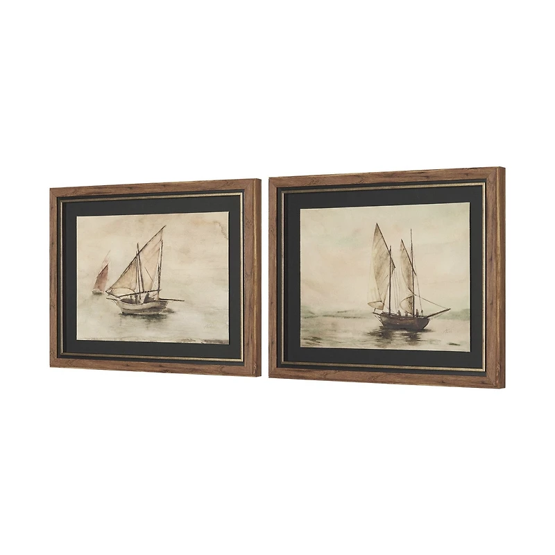 Timeless Voyage (Set of 2) Hand Embelished Framed Artwork