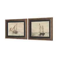 Timeless Voyage (Set of 2) Hand Embelished Framed Artwork