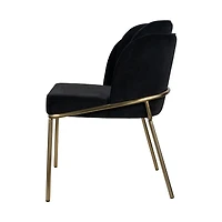 Angelo Dining Chair – Black Velvet with Gold Legs