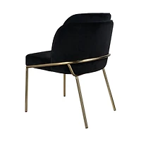 Angelo Dining Chair – Black Velvet with Gold Legs