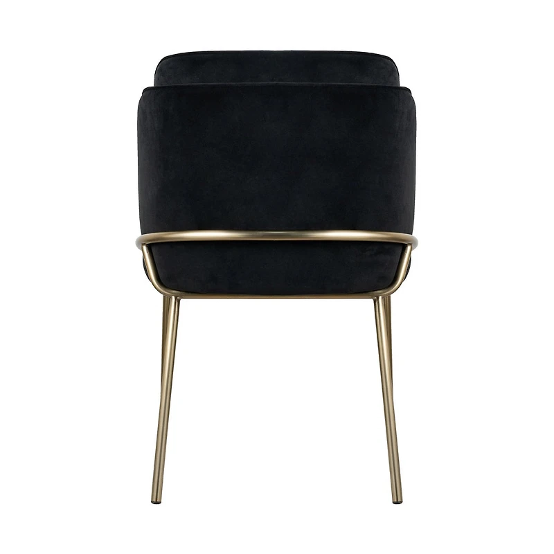 Angelo Dining Chair – Black Velvet with Gold Legs