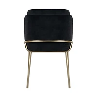 Angelo Dining Chair – Black Velvet with Gold Legs