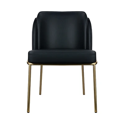 Angelo Dining Chair – Black PU with Gold Legs
