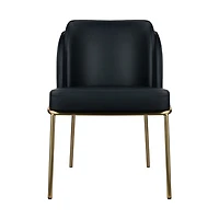 Angelo Dining Chair – Black PU with Gold Legs