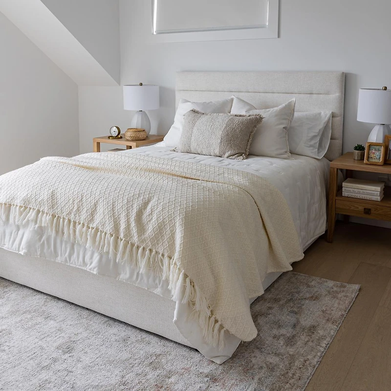 Justin Double Storage Bed Tall - Cream