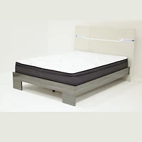 Benson Grey/ Brown Glossy Finish King Bed no storage