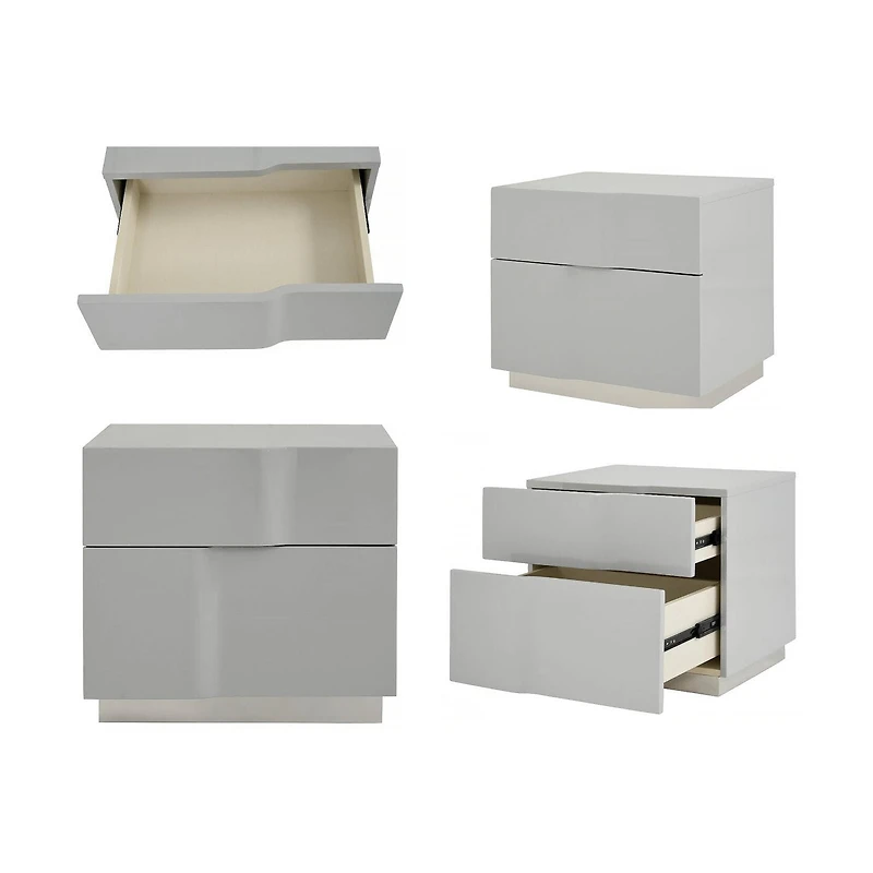 Janice Night Stand - Cool Grey