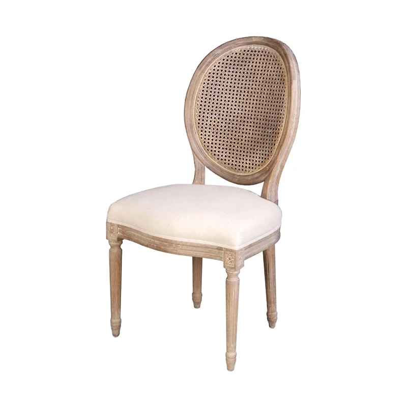 Melwynn Dining Chair w/ Cane Back Antique Linen