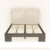 Benson Grey/ Brown Glossy Finish King Bed no storage