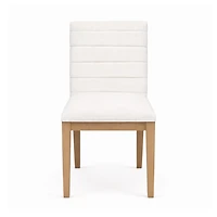 Sumire Solid Wood Dining Chair in Ginger and Natural Linen