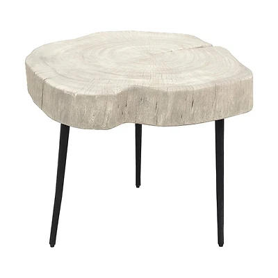 Torvis Trunk Side Table - White Washed