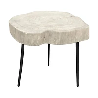 Torvis Trunk Side Table - White Washed