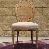 Melwynn Dining Chair w/ Cane Back Antique Linen