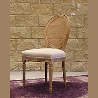 Melwynn Dining Chair w/ Cane Back Antique Linen