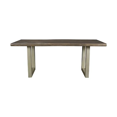 Quorra Large Dining Table - Vinegar Matte Top/ U Tube Metal Base