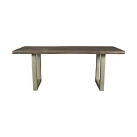 Quorra Large Dining Table - Vinegar Matte Top/ U Tube Metal Base