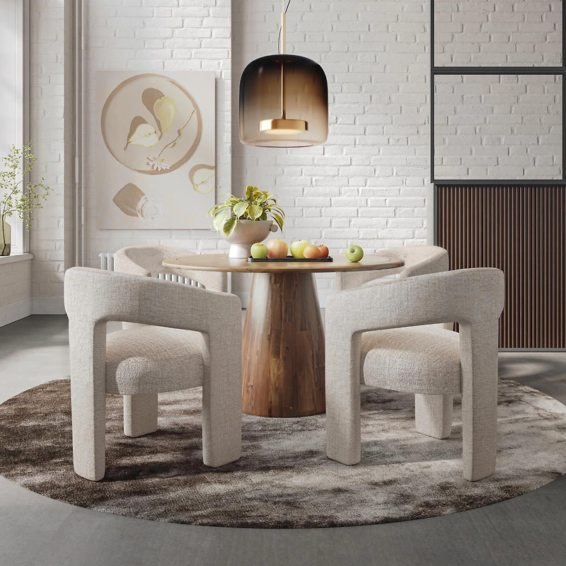Gwen Open-Back Upholstered Chair - Natural