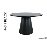 Nash 50" Round Dining Table Black