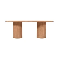Breck 84" Double Pedestal Dining Table – Natural Oak