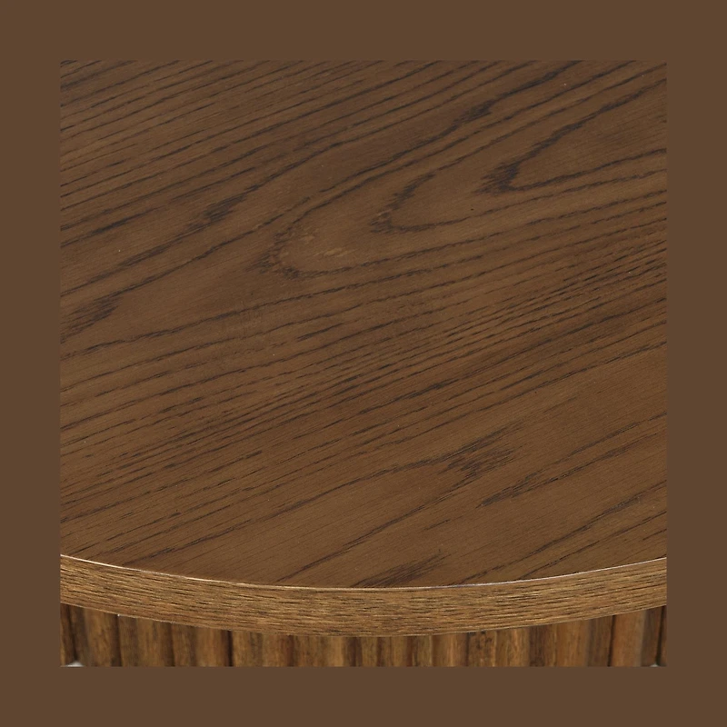 Auden 40" Round Fluted Coffee Table – Chestnut