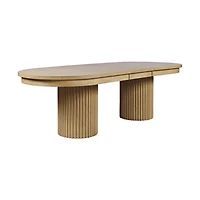 Auden 101" Double Pedestal Dining Table – Natural Oak Finish