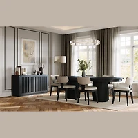 Auden 84"-102" Extendable Oval Dining Table – Black